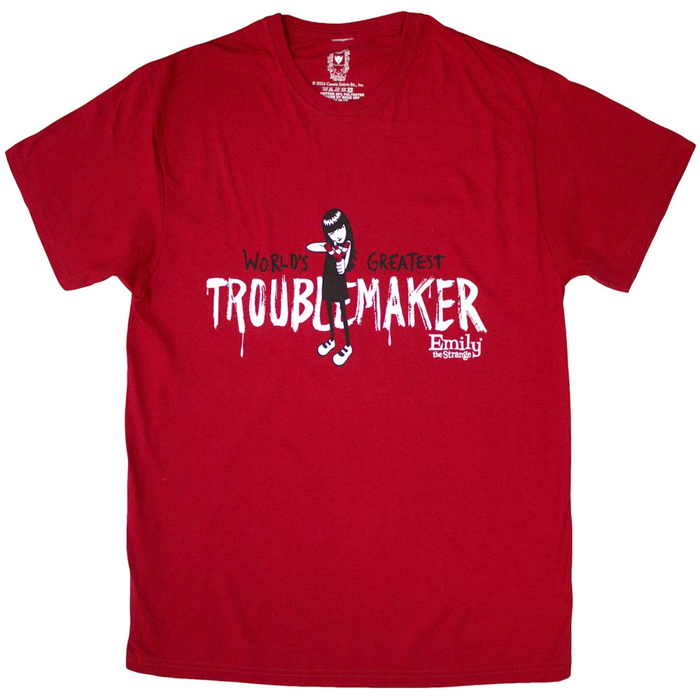 Emily The Strange - Troublemaker Tshirt Homme - Rouge